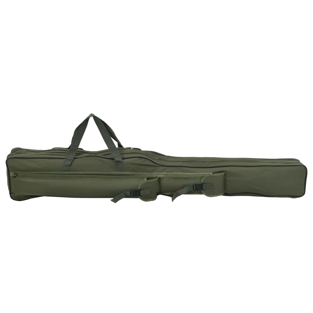 vidaXL Saco para cana de pesca 160 cm tecido oxford verde-escuro