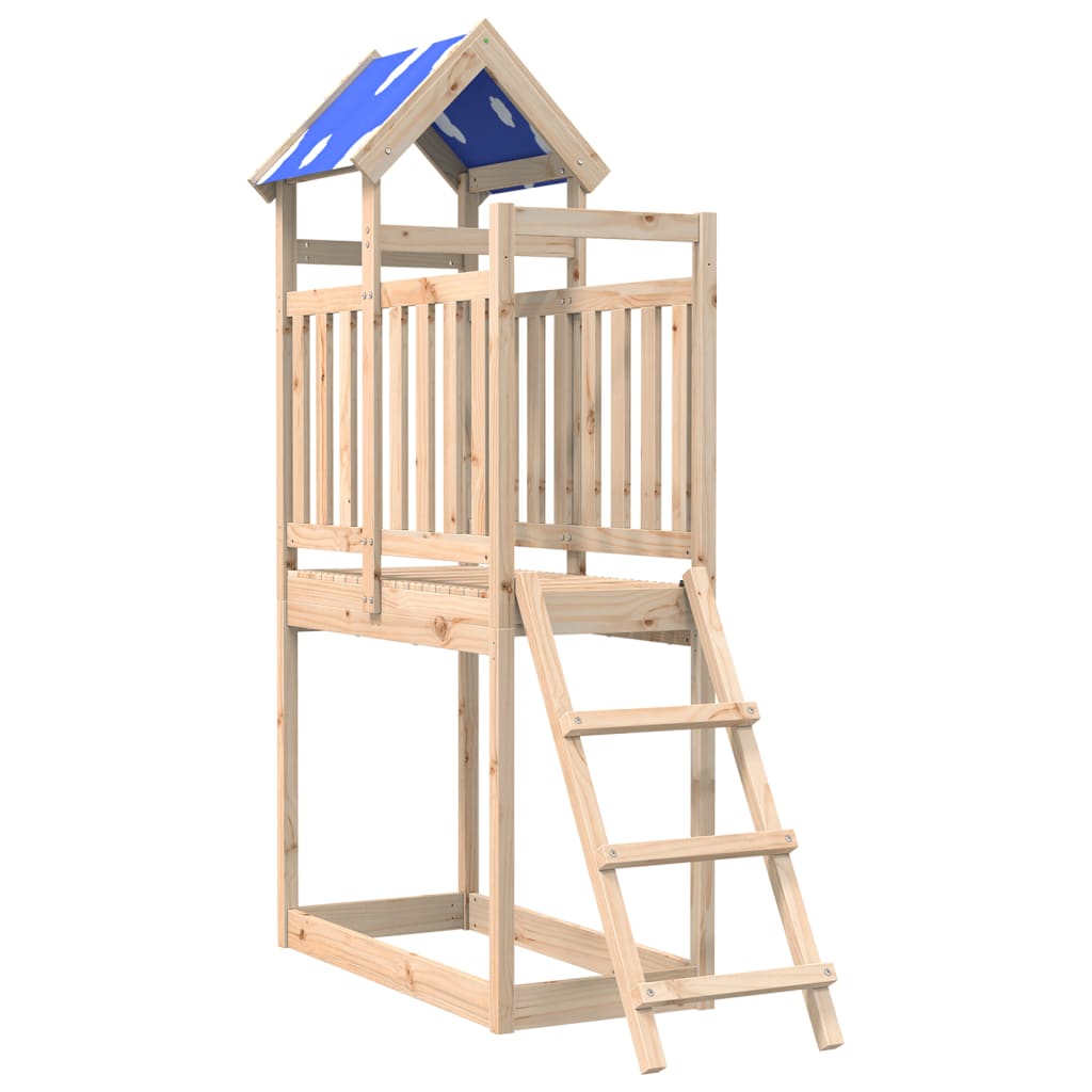 vidaXL Torre de brincar com escada 110,5x52,5x215 cm pinho maciço