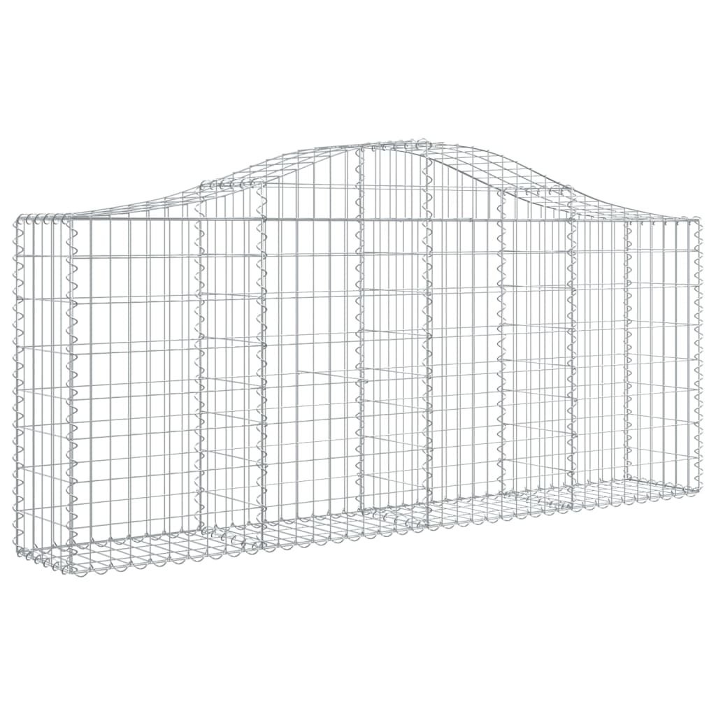 vidaXL Cestos gabião arqueados 40pcs 200x30x80/100cm ferro galvanizado