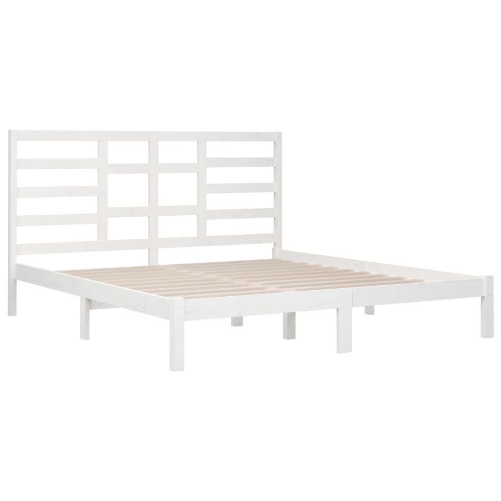 vidaXL Estrutura de cama super king pinho maciço 180x200 cm branco