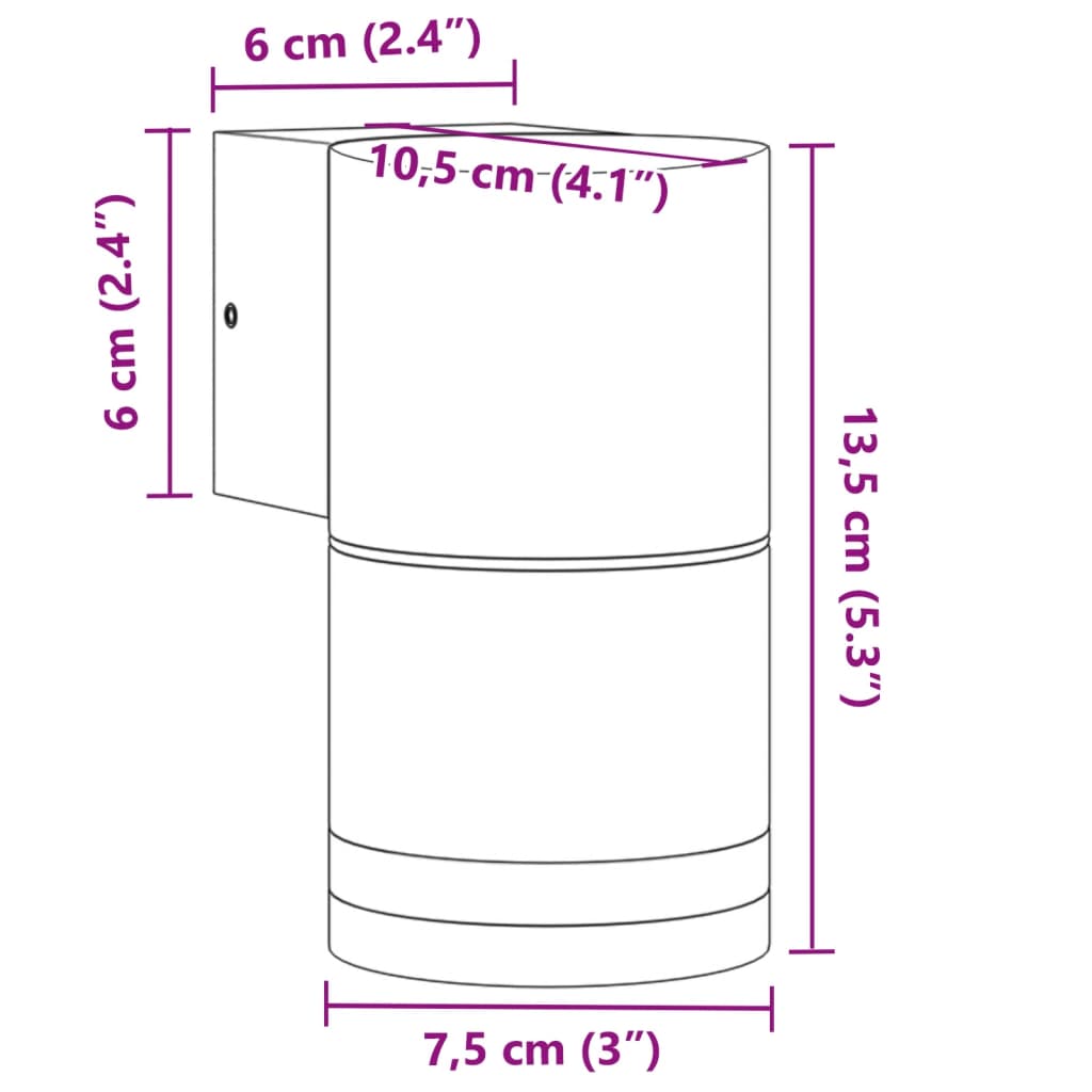 vidaXL Candeeiros de parede para exterior 2 pcs alumínio fundido preto