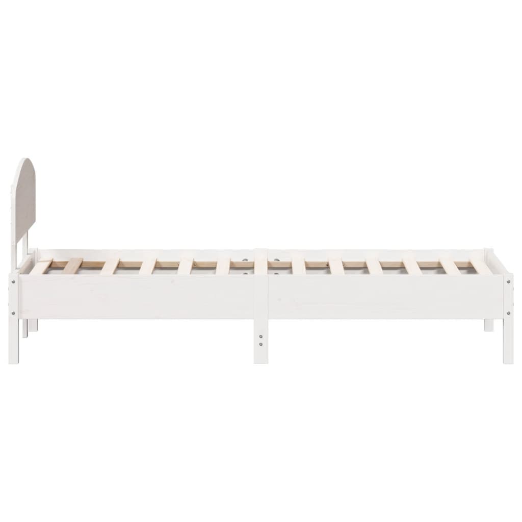 vidaXL Cama sem colchão 90x200 cm madeira de pinho maciça branco