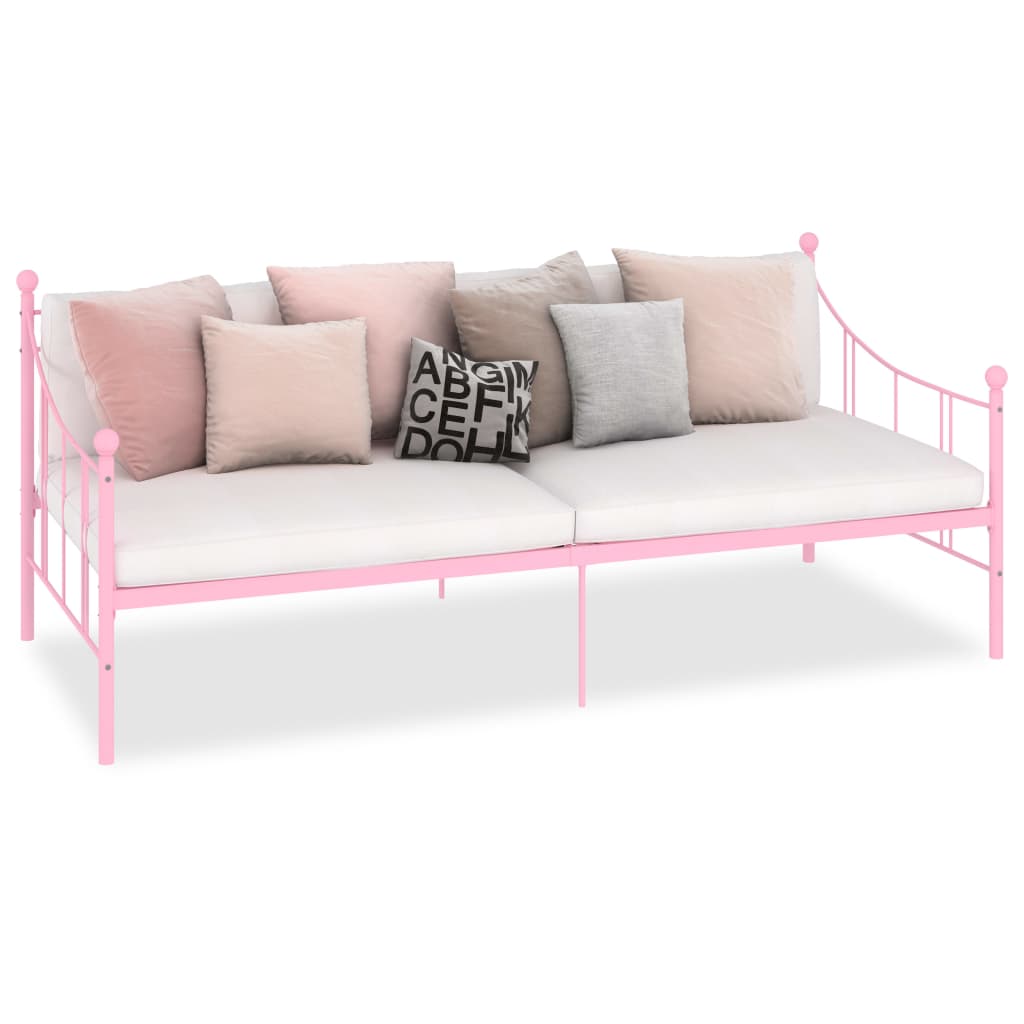 vidaXL Estrutura sofá-cama 90x200 cm metal rosa