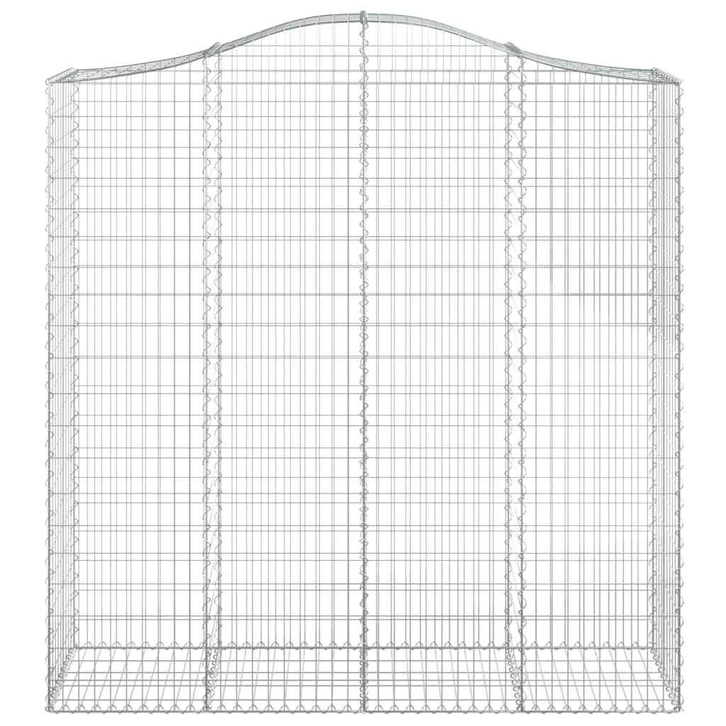 vidaXL Cestos gabião arqueados 2pcs 200x50x200/220cm ferro galvanizado