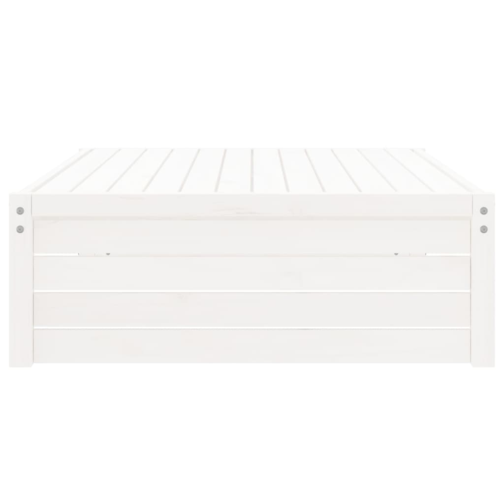 vidaXL Apoio de pés para jardim 120x80 cm pinho maciço branco