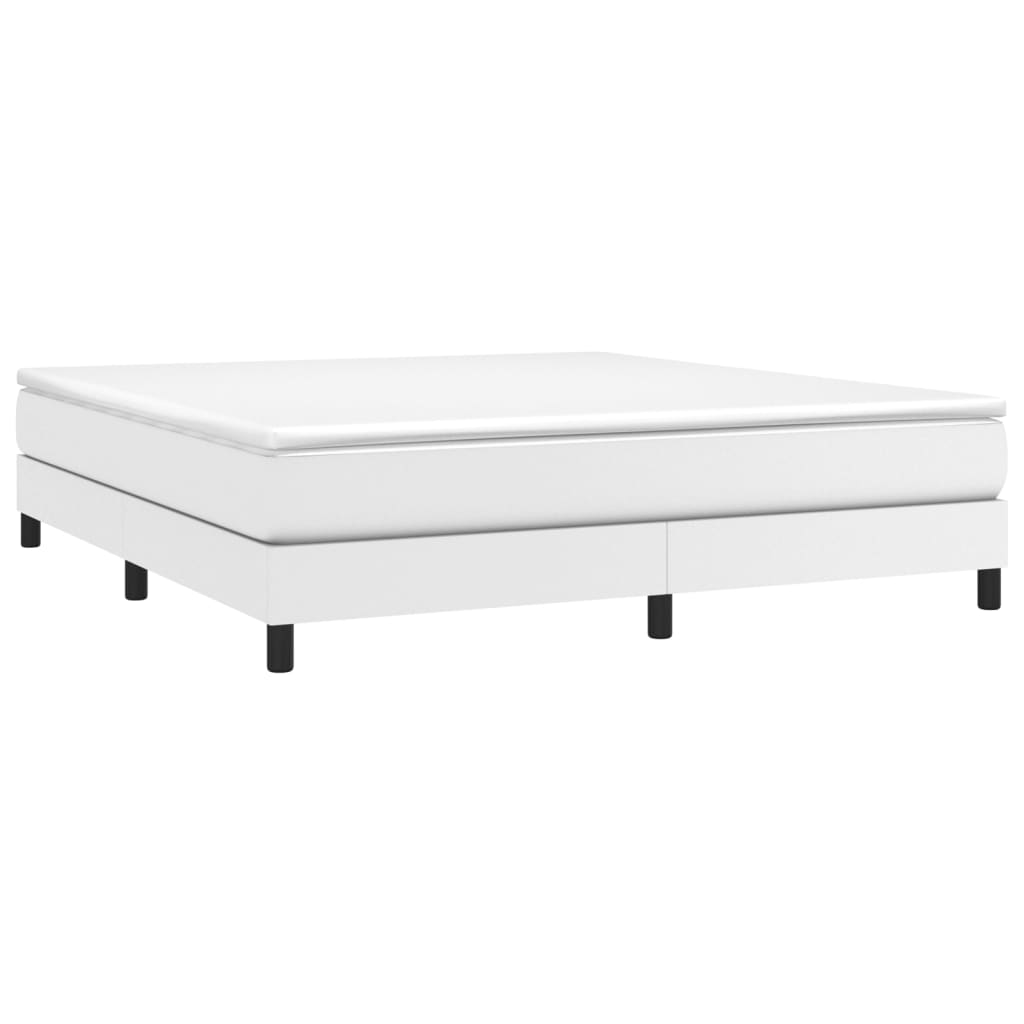 vidaXL Estrutura de cama 180x200cm couro artificial branco