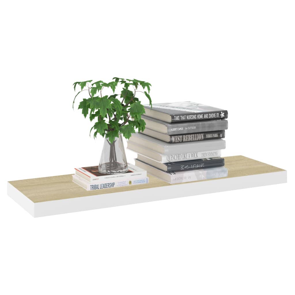 vidaXL Prateleiras parede 4 pcs 80x23,5x3,8 cm MDF carvalho e branco