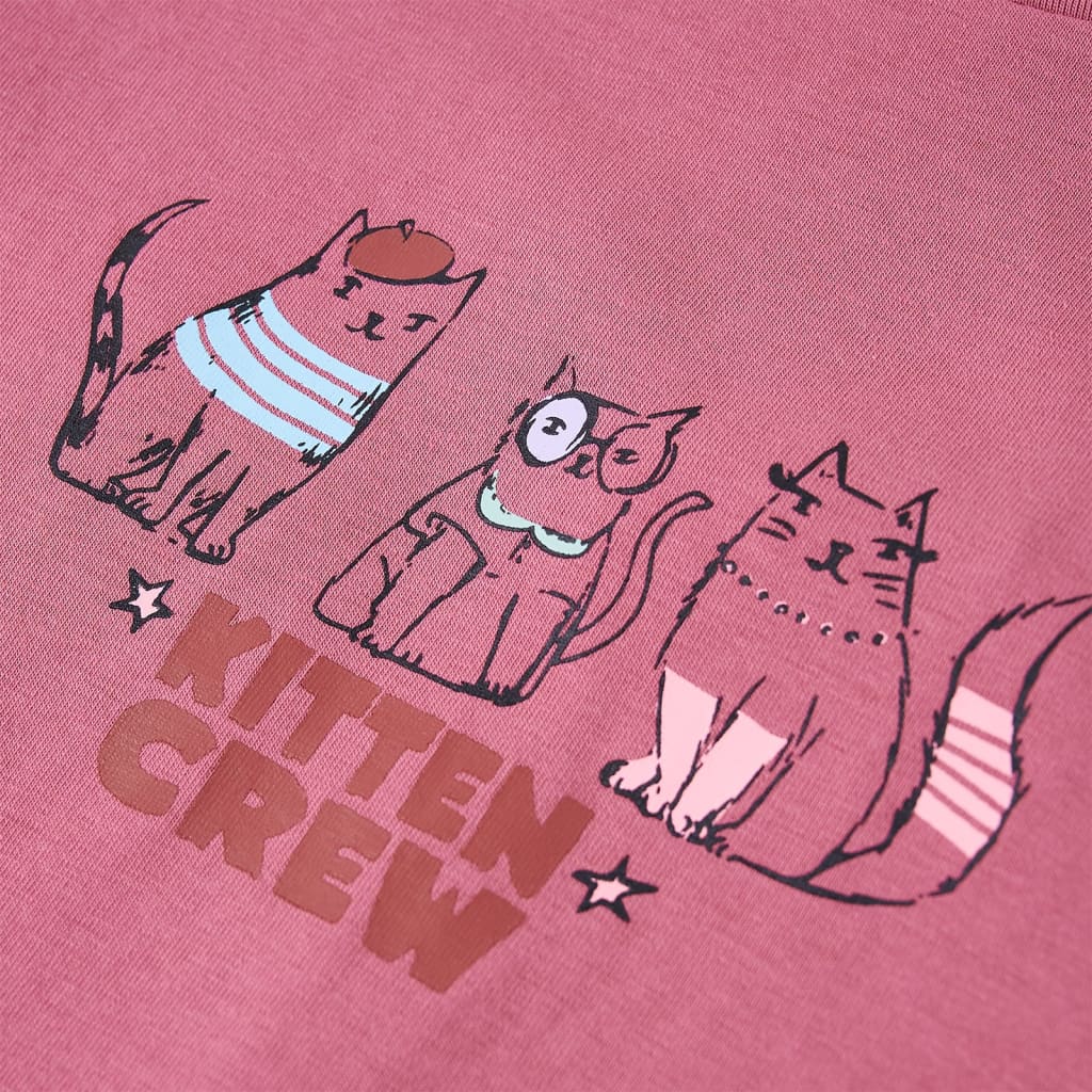 T-shirt de manga comprida para criança cor framboesa 92