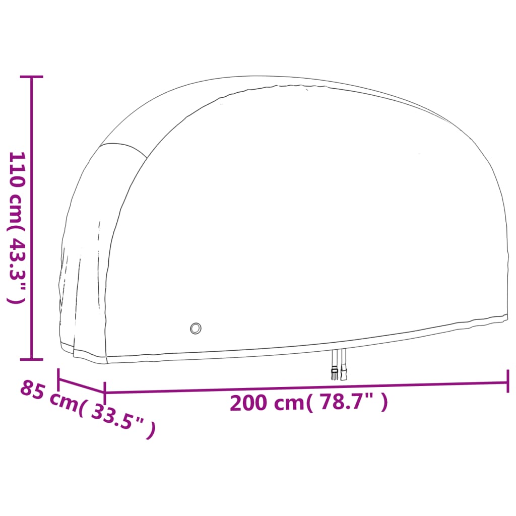 vidaXL Capa para bicicleta 200x85x110 cm oxford 190T preto