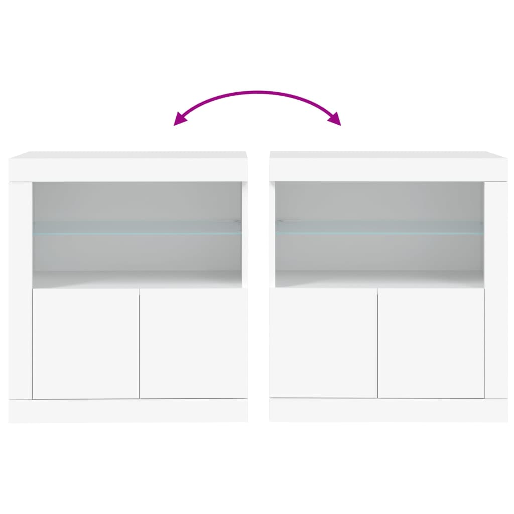 vidaXL Aparador com luzes LED 60,5x37x67 cm branco