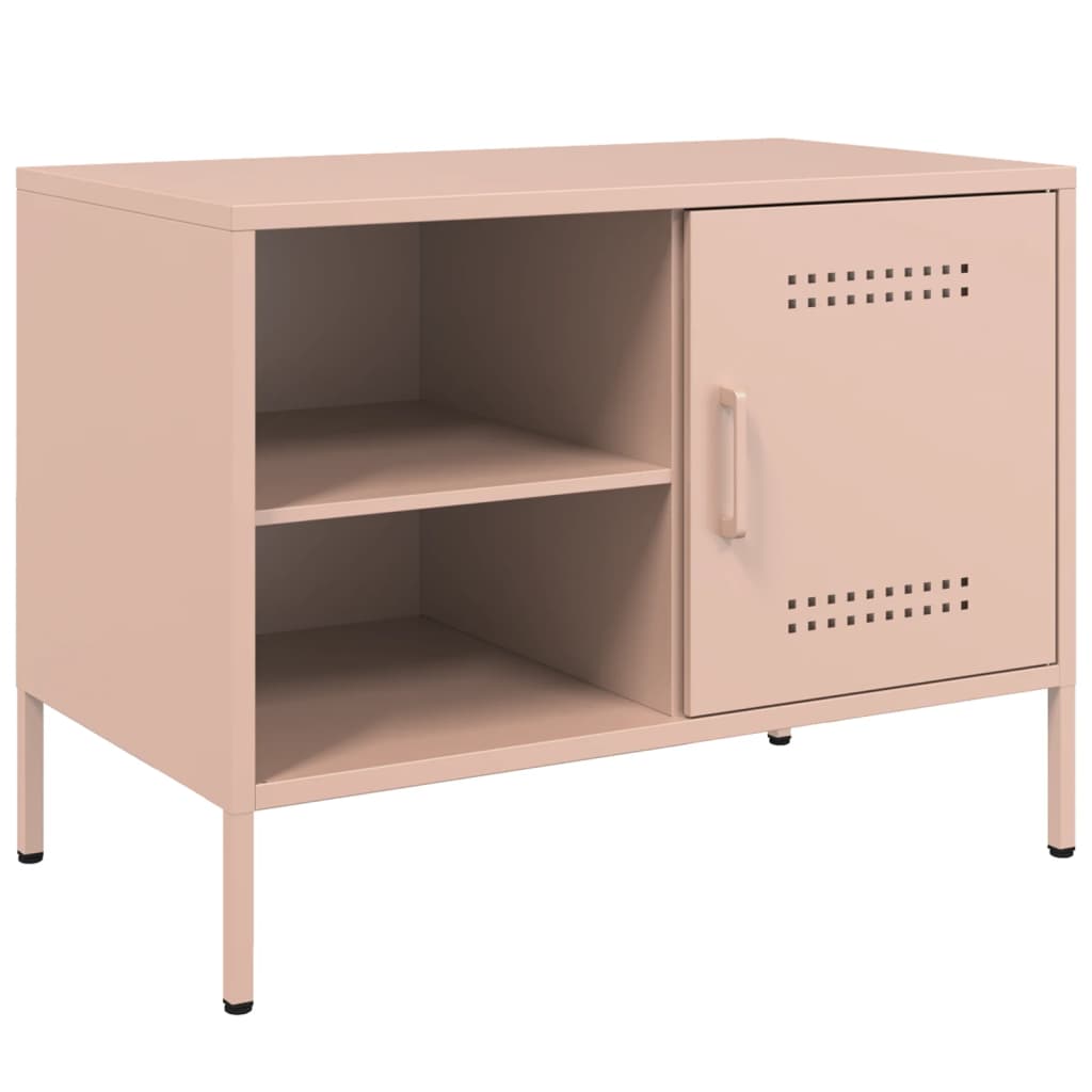 vidaXL Móvel de TV 68x39x50,5 cm aço rosa