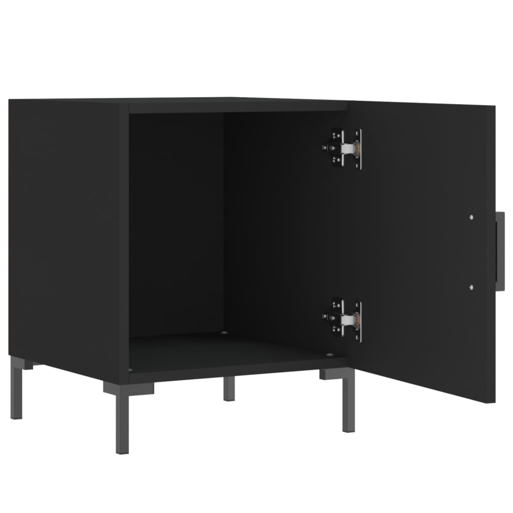 vidaXL Mesa de cabeceira 2 pcs 40x40x50 cm derivados de madeira preto