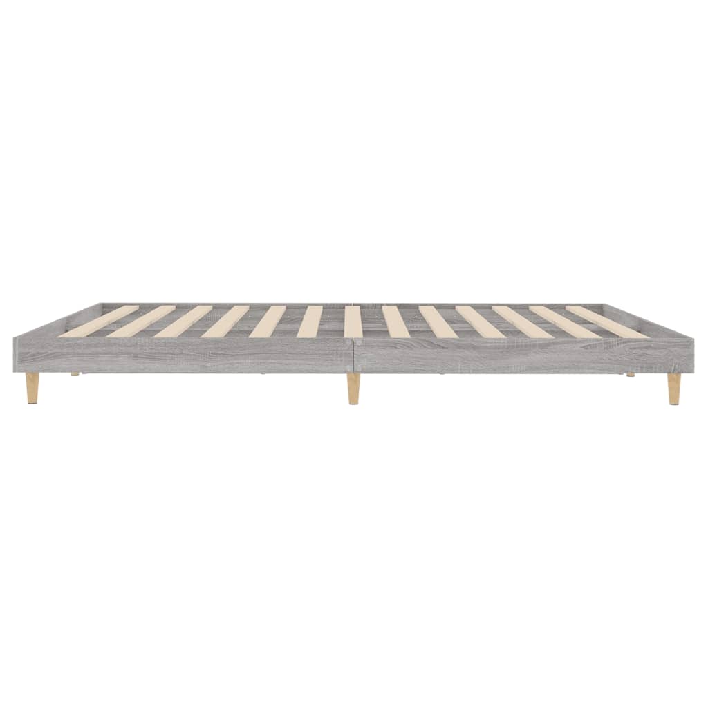 vidaXL Estrutura de cama 160x200 cm derivados de madeira cinza sonoma