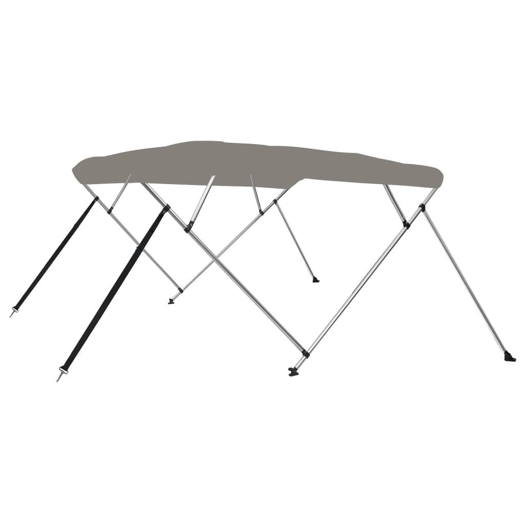 vidaXL Toldo de 4 arcos Bimini 243x180x137 cm cinzento