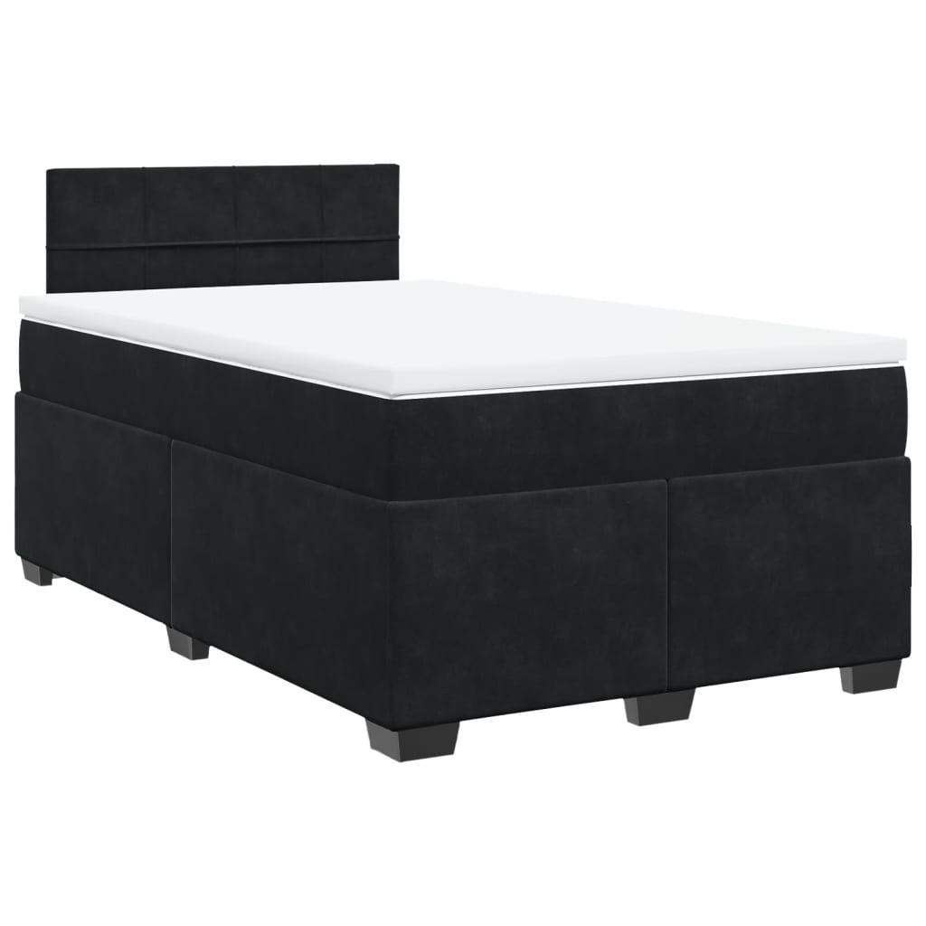 vidaXL Cama boxspring com colchão 120x190 cm veludo preto