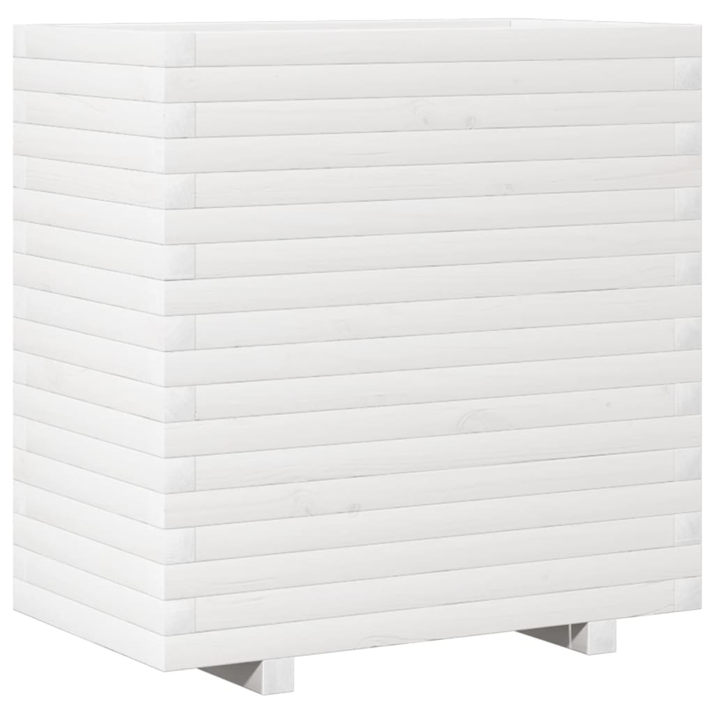 vidaXL Vaso/floreira de jardim 70x40x72 cm pinho maciço branco