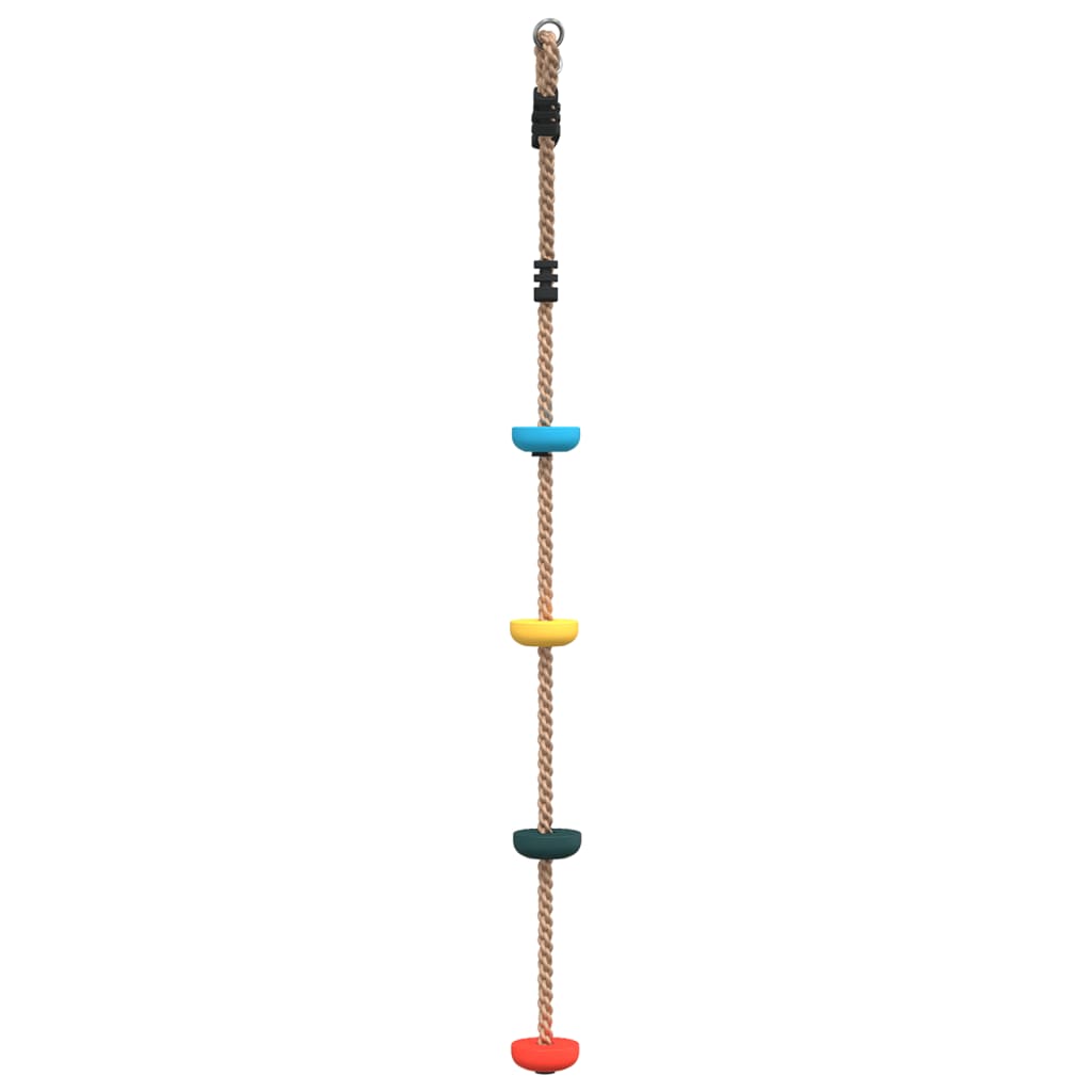 vidaXL Escada de corda de baloiçar com 4 discos p/ criança multicor