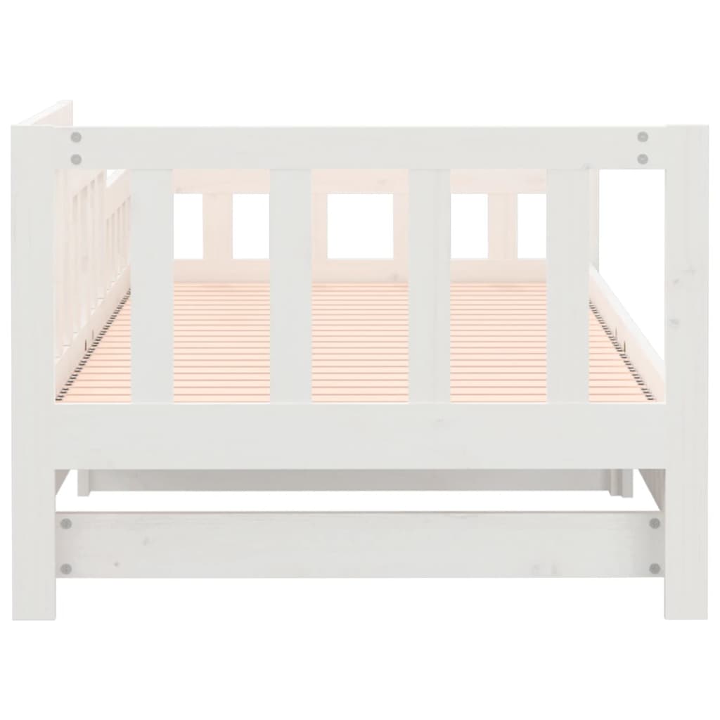 vidaXL Sofá-cama de puxar 2x(80x200) cm pinho maciço branco