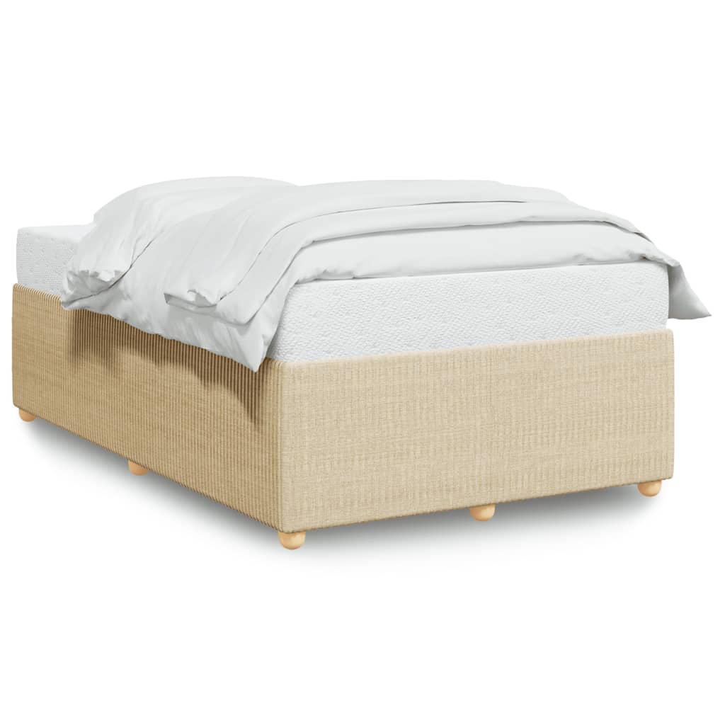 vidaXL Estrutura de cama 120x190 cm tecido cor creme