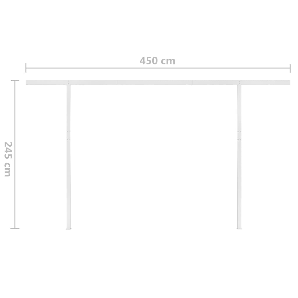 vidaXL Toldo retrátil manual com postes 4,5x3 m antracite