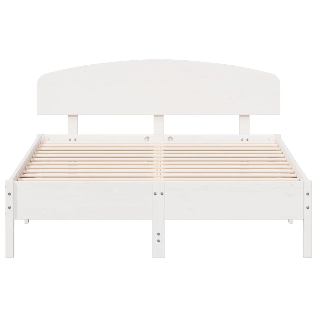 vidaXL Cama sem colchão 120x200 cm madeira de pinho maciça branco