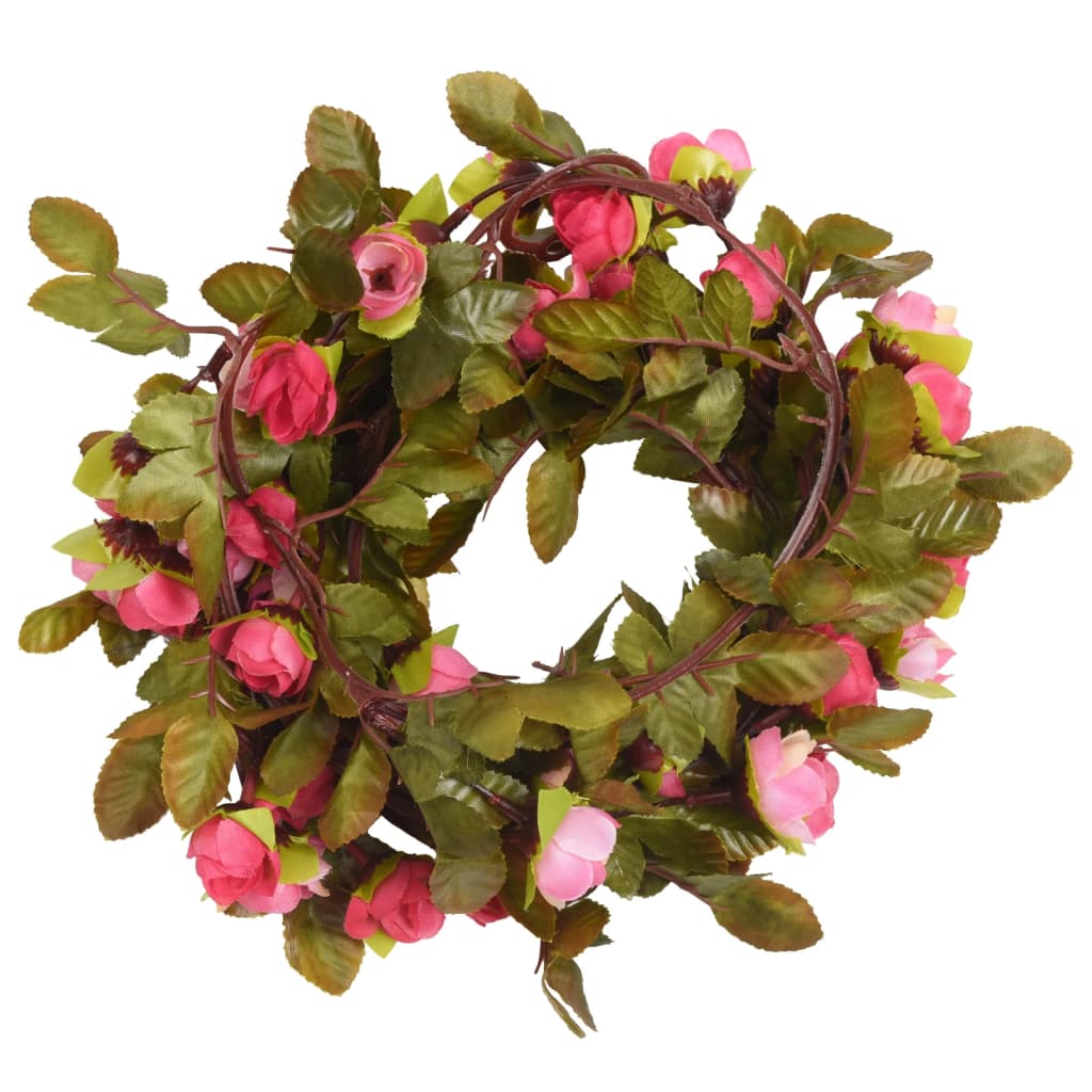 vidaXL Grinaldas de flores de Natal 6 pcs 215 cm rosa