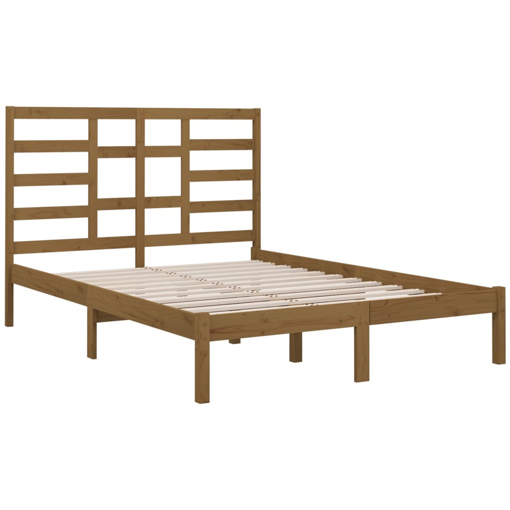 vidaXL Estrutura cama pequena de casal 120x190 cm madeira castanho-mel