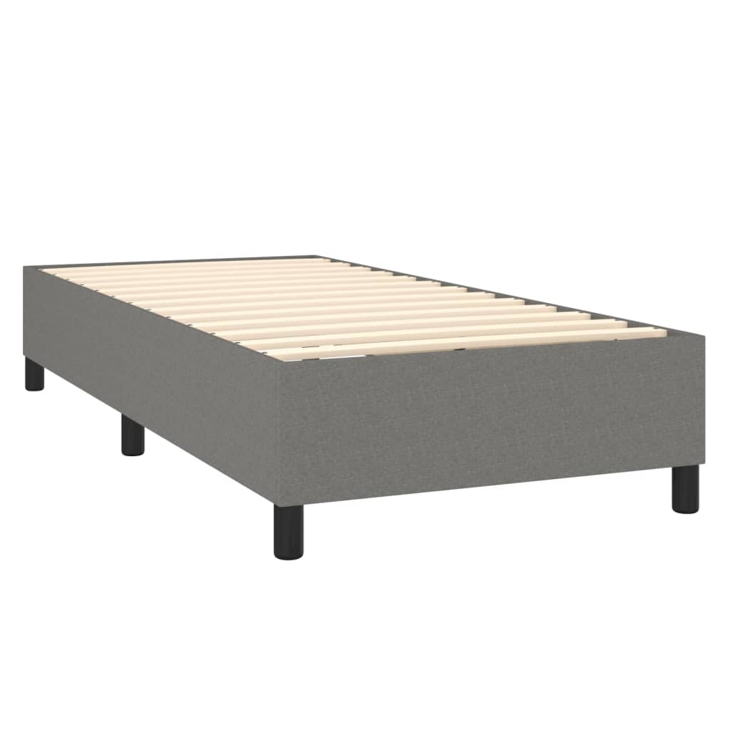 vidaXL Cama box spring c/ colchão e LED 80x200 cm tecido cinza-escuro