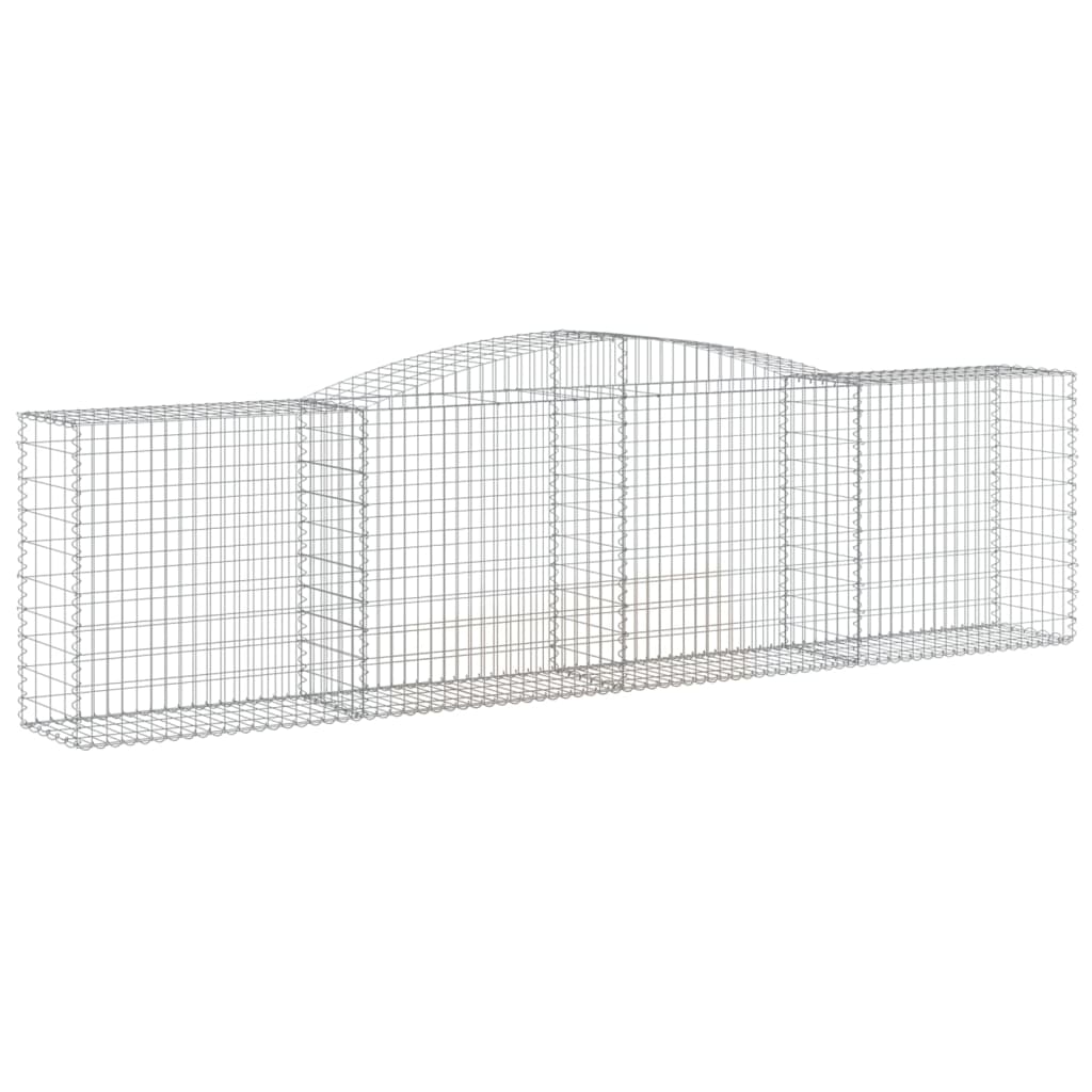 vidaXL Cestos gabião arqueados 3pcs 400x50x100/120cm ferro galvanizado