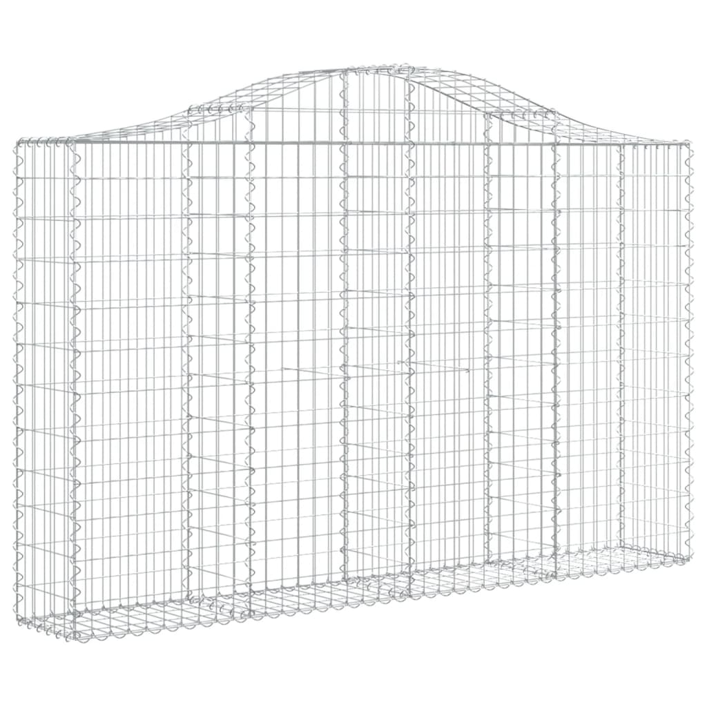 vidaXL Cestos gabião arqueados 8pcs 200x30x120/140cm ferro galvanizado