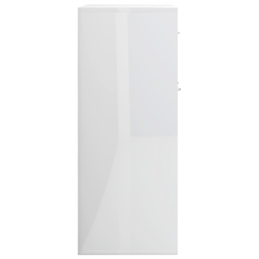 vidaXL Aparador 88x30x70 cm contraplacado branco brilhante