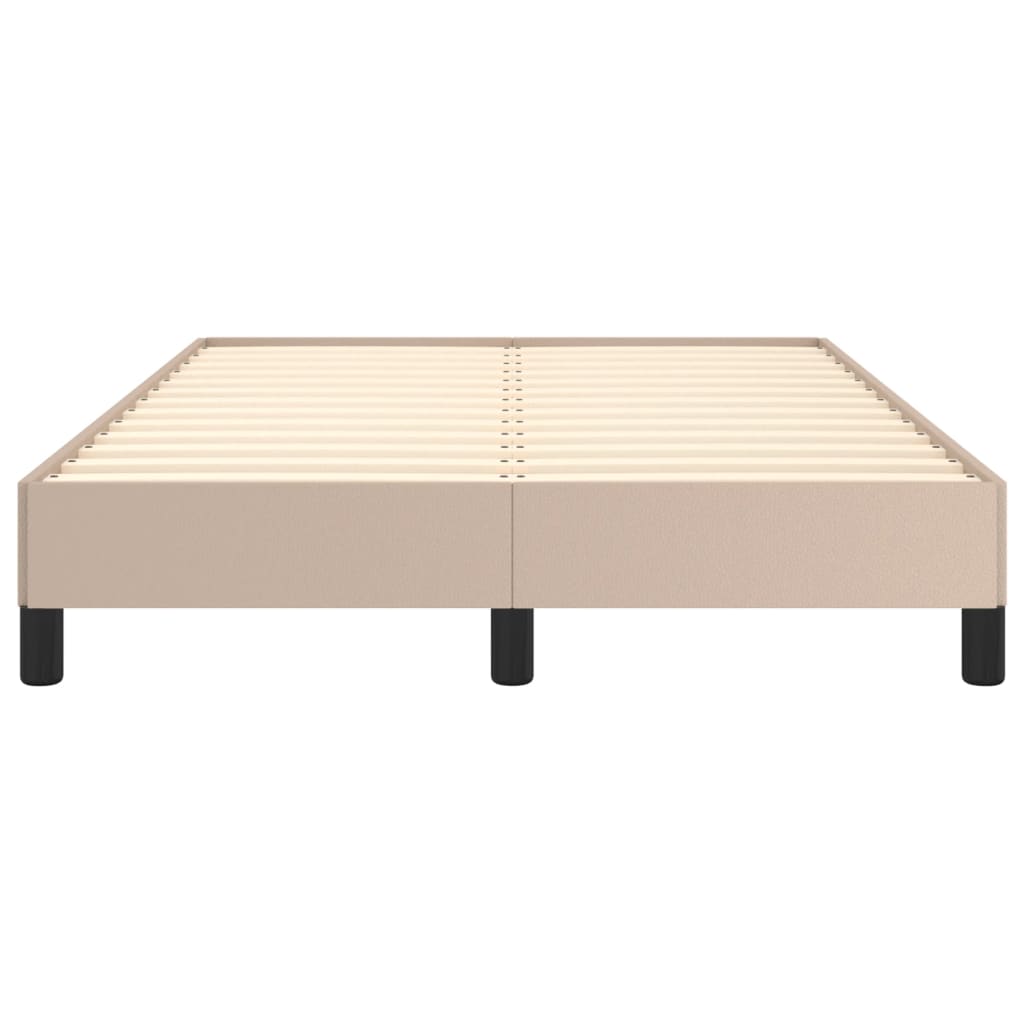 vidaXL Estrutura de cama 120x190 cm couro artificial cor cappuccino