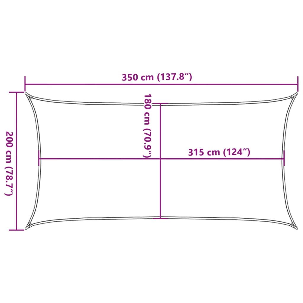 vidaXL Para-sol estilo vela 160 g/m² 2x3,5m PEAD laranja