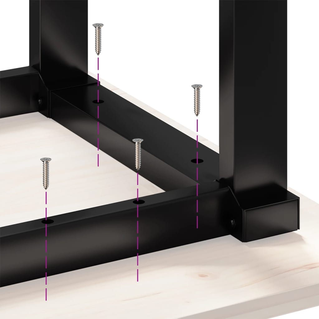 vidaXL Mesa de jantar estrutura em O 70x70x75,5 cm pinho/ferro fundido