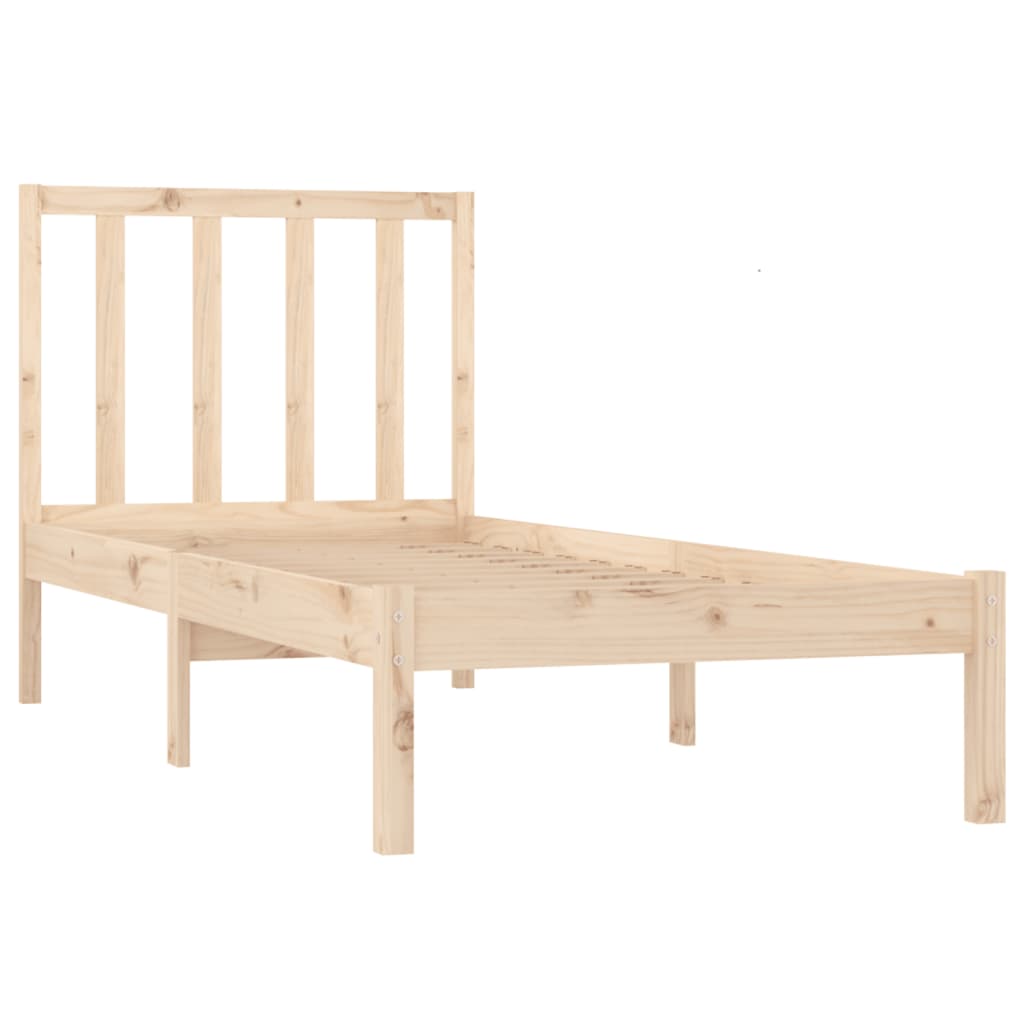 vidaXL Estrutura de cama pequena solteiro 75x190 cm pinho maciço