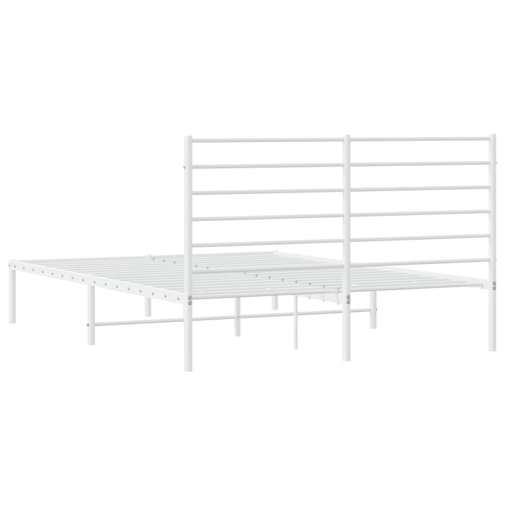 vidaXL Estrutura de cama com cabeceira 140x190 cm metal branco