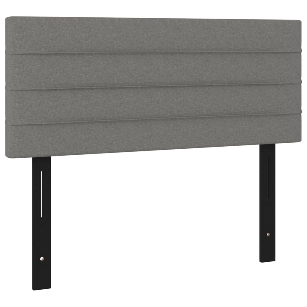 vidaXL Cabeceira de cama tecido 100x5x78/88 cm cinzento-escuro