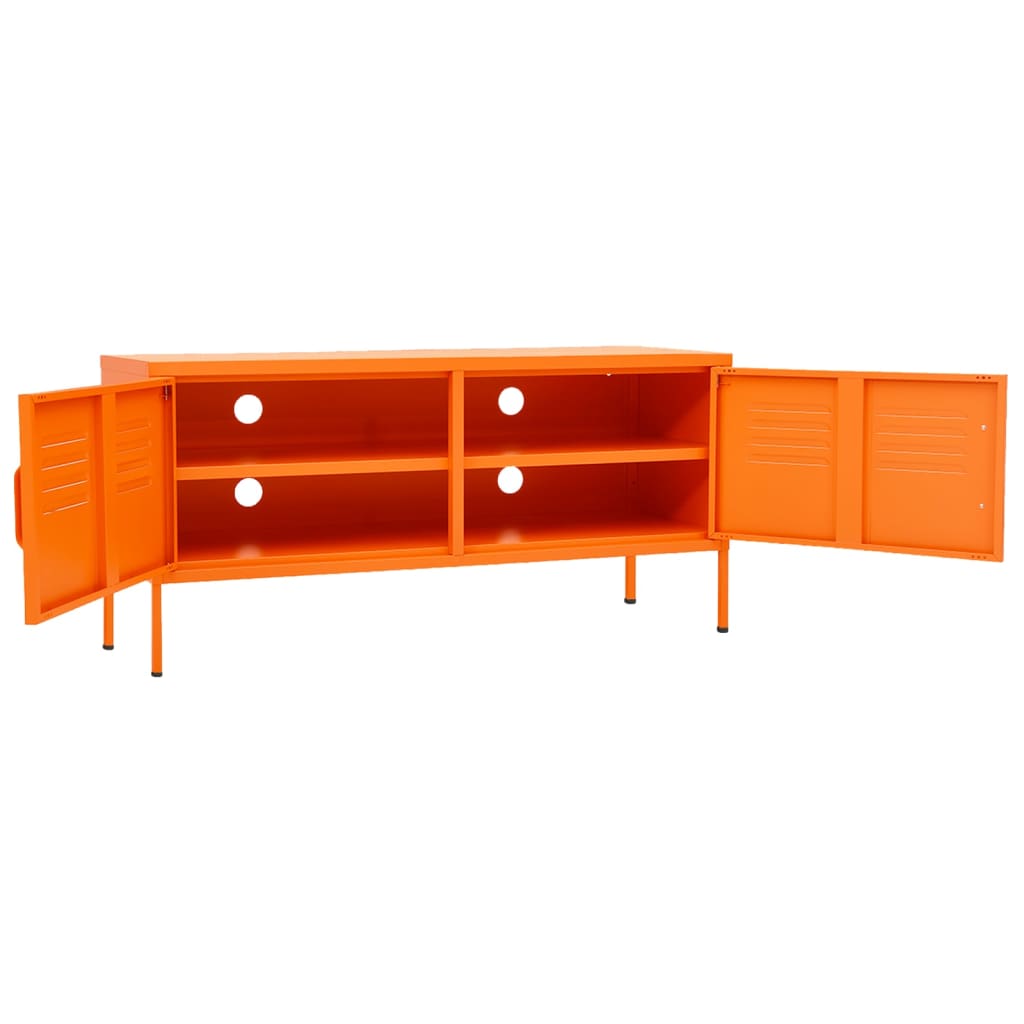 vidaXL Móvel de TV aço 105x35x50 cm laranja