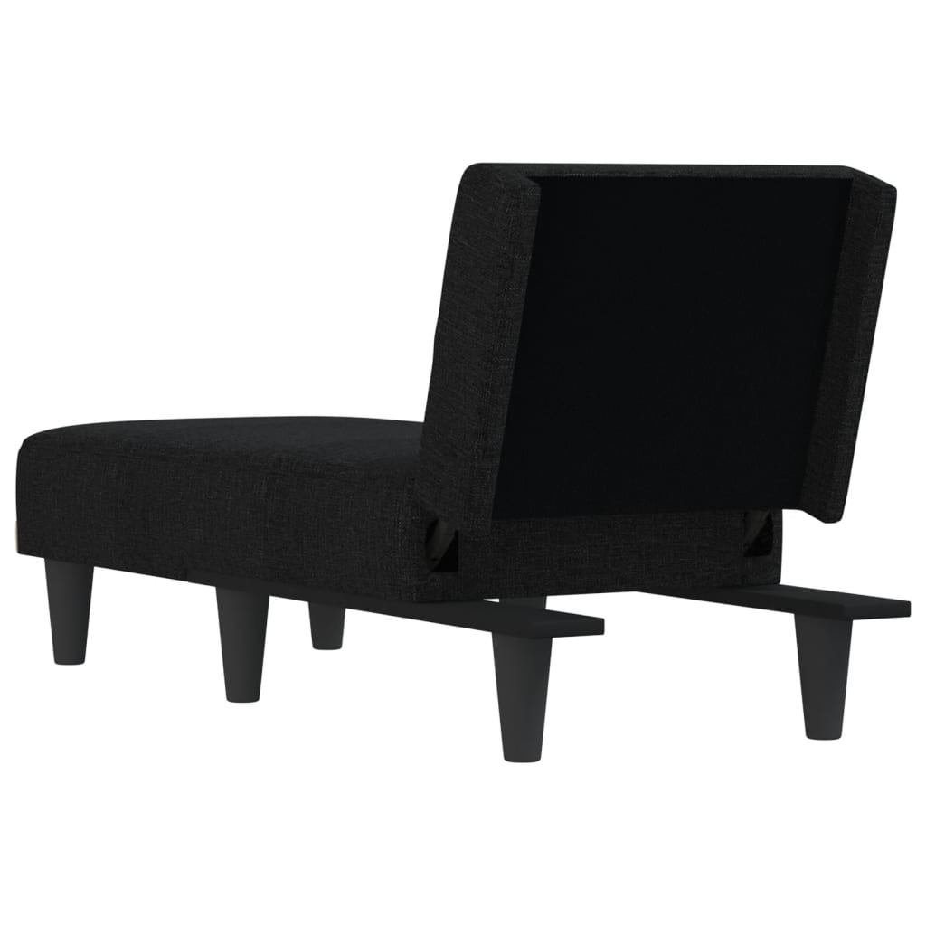 vidaXL Chaise longue tecido preto