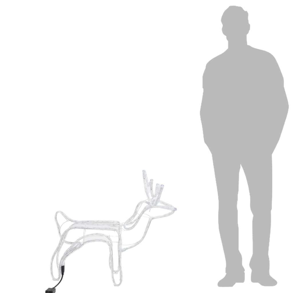 vidaXL Figuras de rena de Natal 2 pcs 60x30x60 cm branco frio