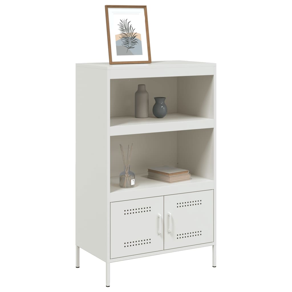 vidaXL Aparador alto 68x39x113 cm aço branco