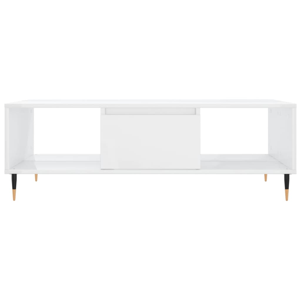 vidaXL Mesa de centro 104x60x35 cm derivados madeira branco brilhante