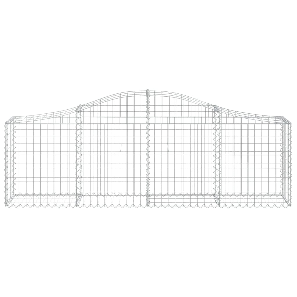 vidaXL Cestos gabião arqueados 5 pcs 200x30x60/80 cm ferro galvanizado