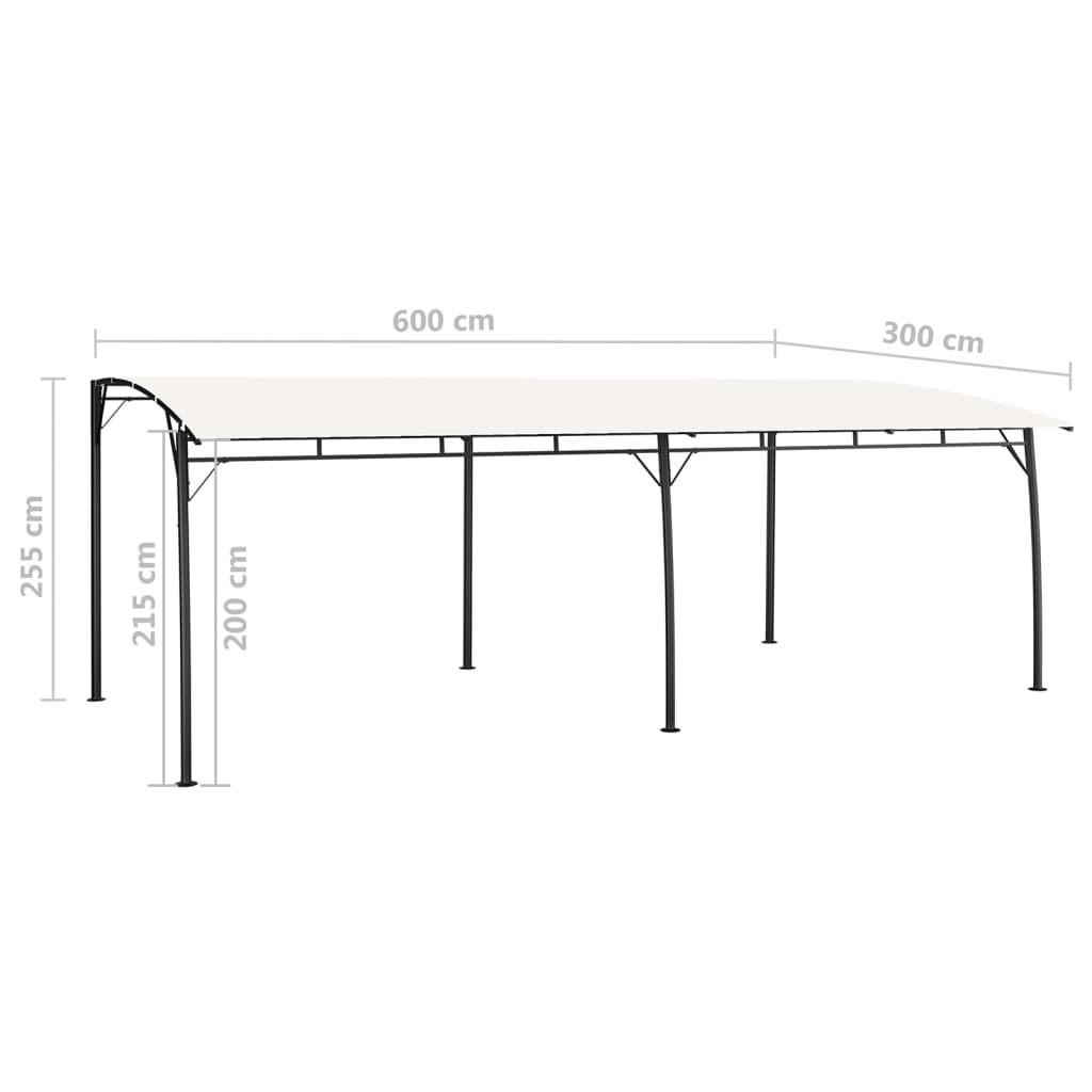 vidaXL Toldo para-sol de jardim 6x3x2,55 m cor creme