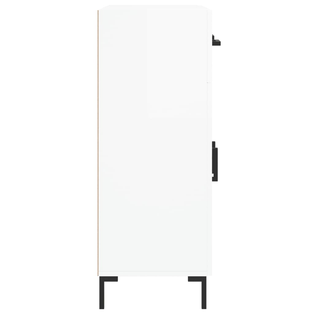 vidaXL Aparador 69,5x34x90 cm madeira processada branco brilhante