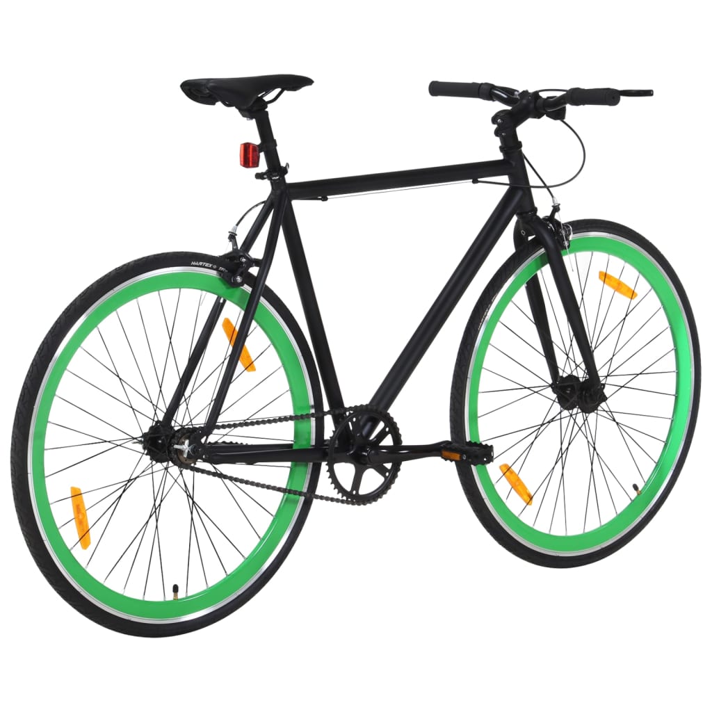 vidaXL Bicicleta de mudanças fixas 700c 51 cm preto e verde