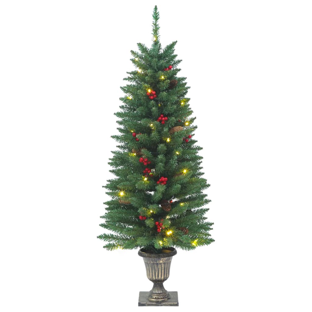 vidaXL Árvores de Natal artificiais 2 pcs 100 luzes LED 120 cm verde