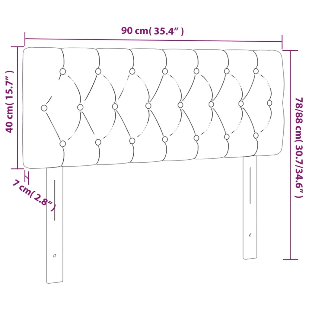 vidaXL Cabeceira de cama tecido 90x7x78/88 cm cinzento-claro