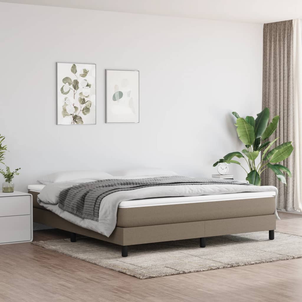 vidaXL Estrutura de cama 180x200 cm tecido cinza-acastanhado