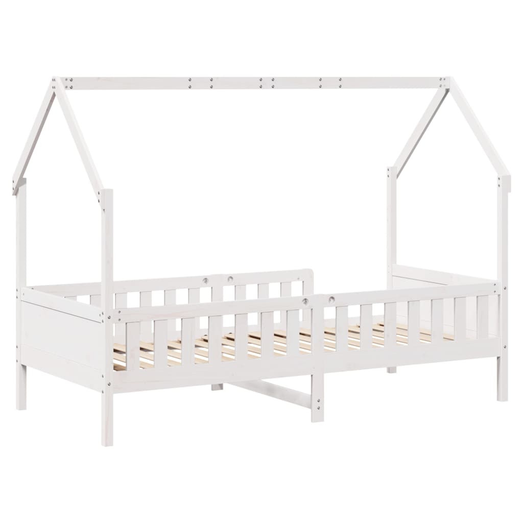 vidaXL Cama infantil formato casa 80x200 cm pinho maciço branco